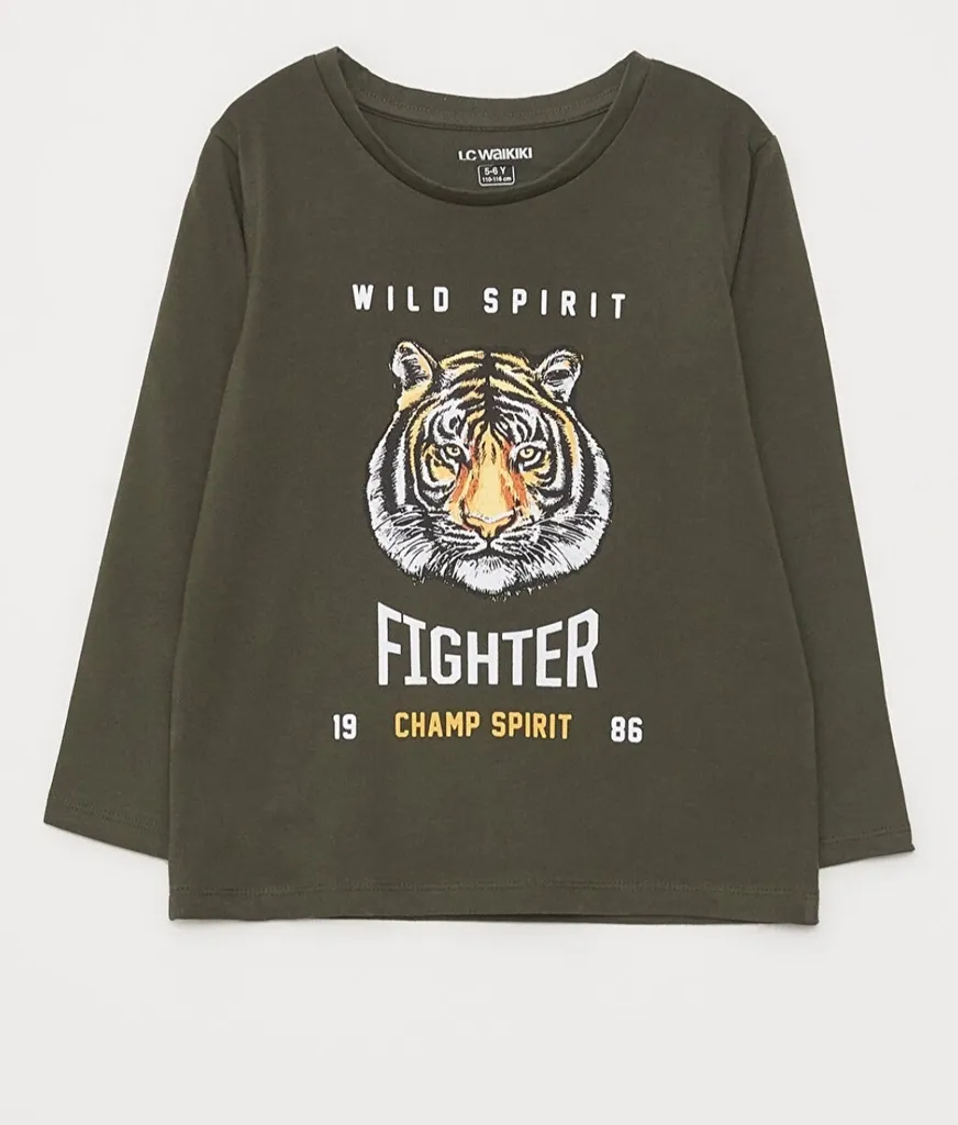 [W2I660Z4] تي شيرت مطبوع بأكمام طويلة  (6 - 7 year)