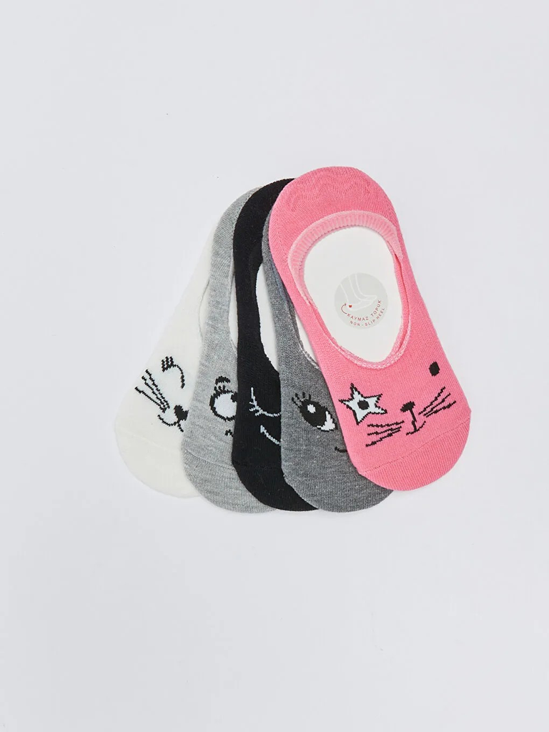 [S31215Z4 - EEW] جوارب غير مرئية منقوشة للبنات - عبوة من ٥ قطع (33 - 35)