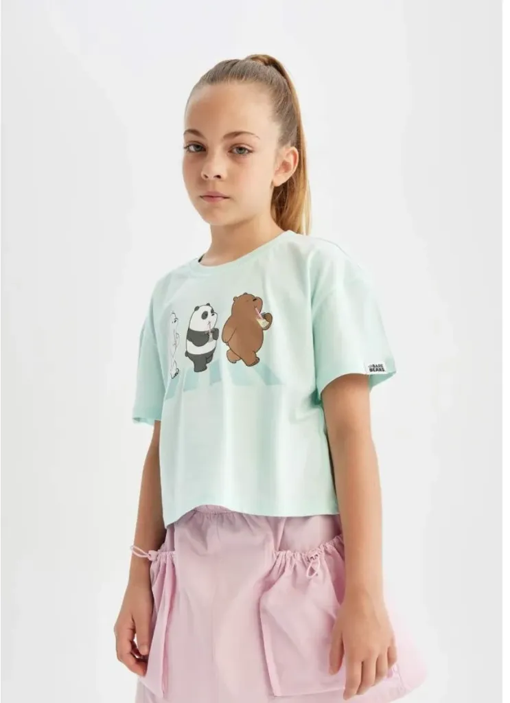 [C2630A8TR77] We Bare Bears تيشيرت بناتي نص كم من  (5 - 6 year)