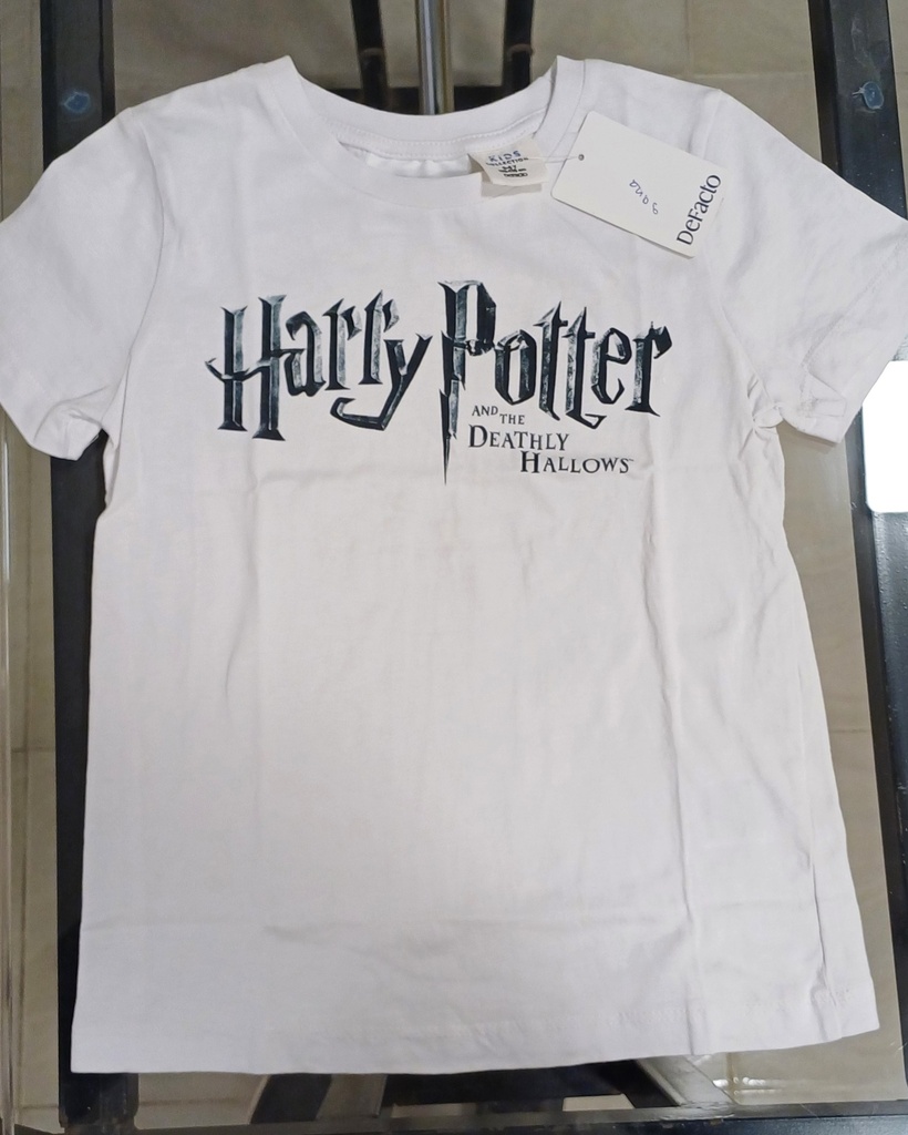 [u8315a6wt34] تي شيرت هاري بوتر للأولاد بأكمام قصيرة مرخص  (7 - 8 year)