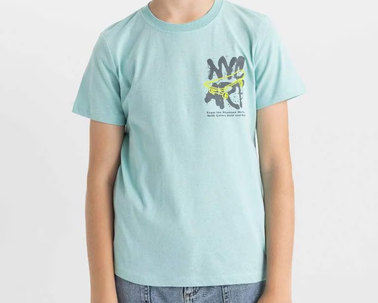 تي شيرت اولادي نص كم مطبوع  