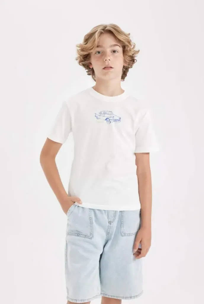 [d2240a8er105] تي شيرت بنص كم  (9 - 10 year)