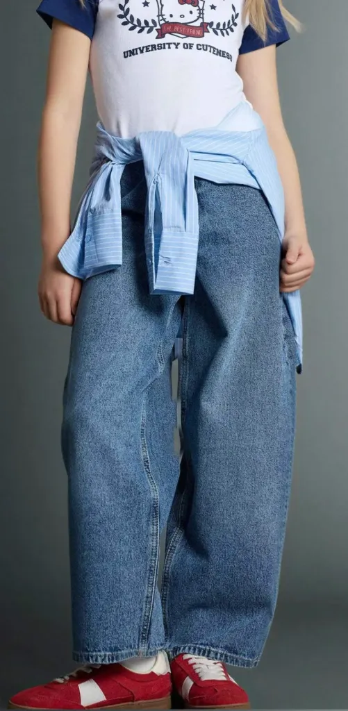 بنطلون جينز وايد ليج