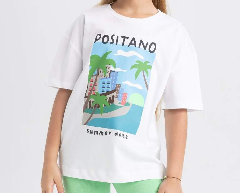 تي شيرت أوفر سايز بناتي نص كم *