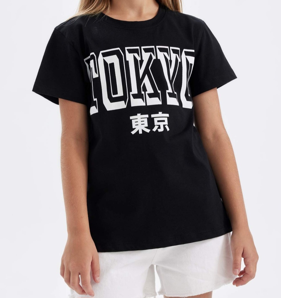 [d4543a8nv241] تي شيرت اسود ** (5 - 6 year)