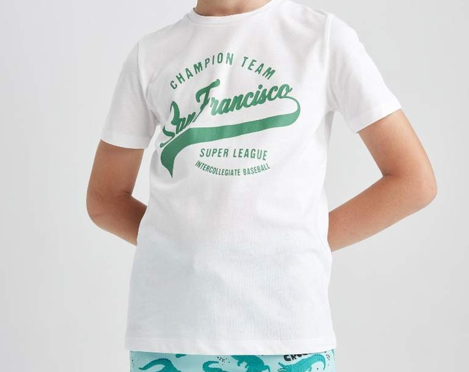 [Z8002A6WT34] تي شيرت نص كم مطبوع  (9 - 10 year)