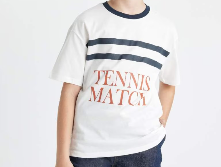 [C4904A8ER105] تي شيرت نص كم اولادي اوفر سايز   (8 - 9 year)