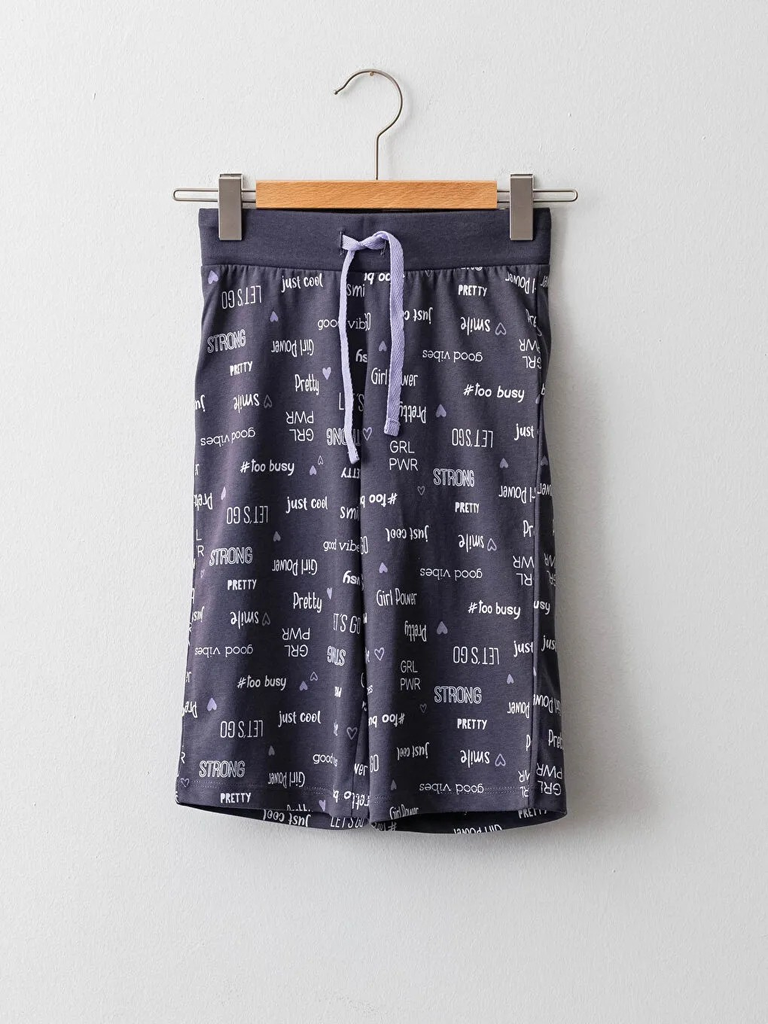 [S1GB00Z4 - LQ9] شورت بناتي مطبوع بخصر مطاطي *