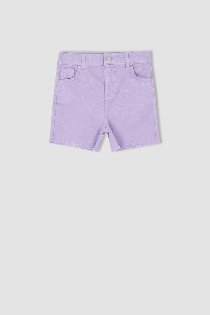 [X7648A6PR251] شورت بناتي موم فيت جبردين  *