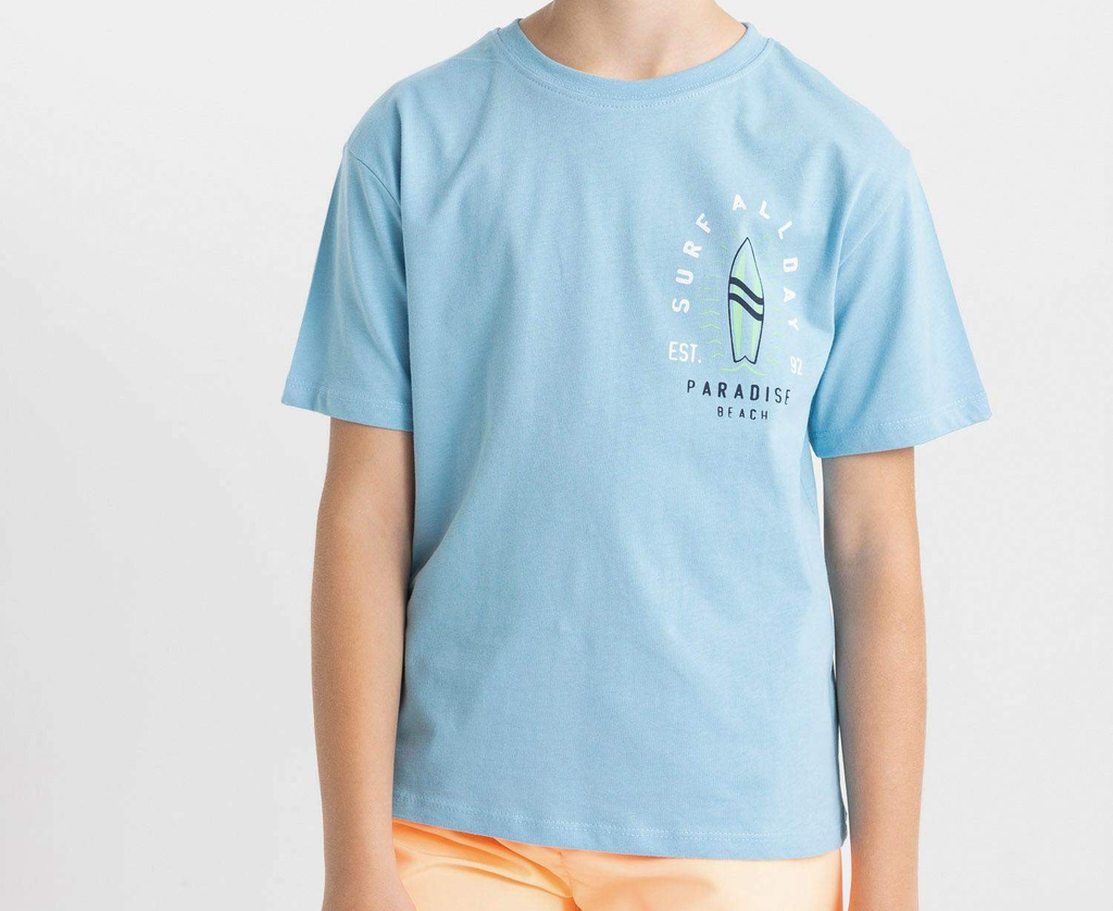 [C4656A8BE510] تيشيرت اولادي نص كم مطبوع  (7 - 8 year)