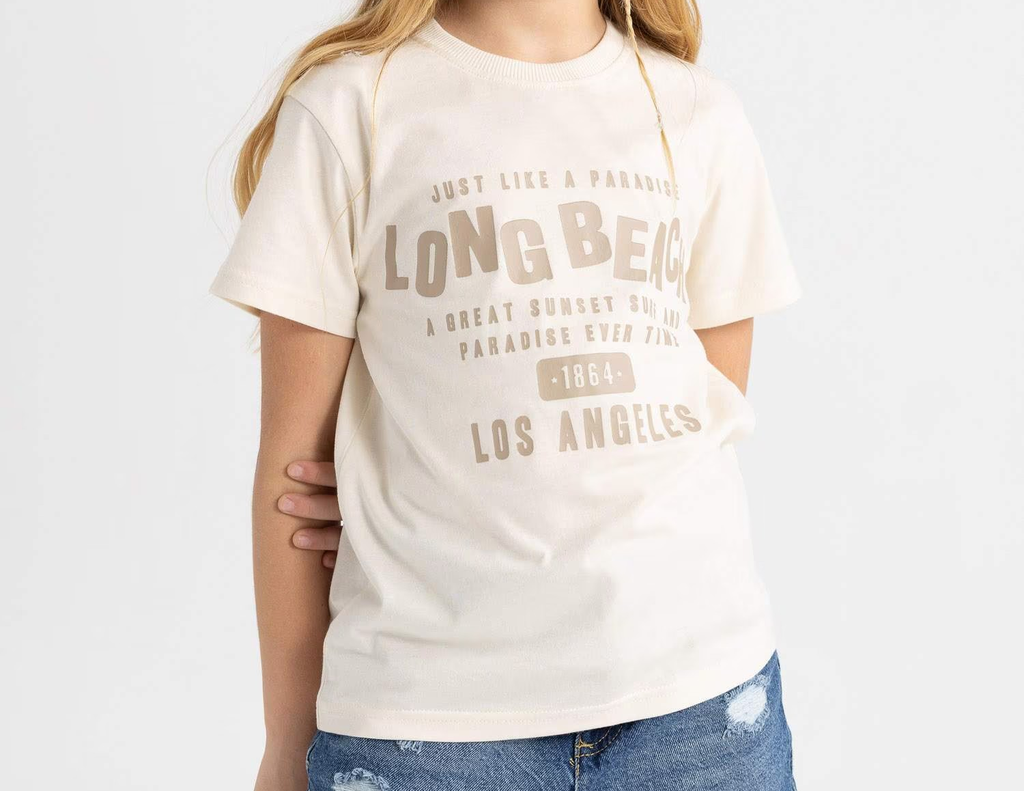 [B5088A8ER42] تيشيرت بناتي نص كم مطبوع  (9 - 10 year)