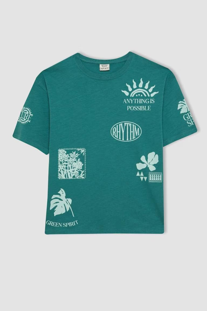 تيشيرت نص ردن ولادي اوفر سايز بياخة مستديرة *