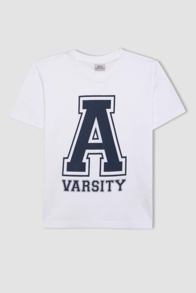 تيشيرت نص كم اولادي مطبوع قصة عادية برقبة مستديرة **