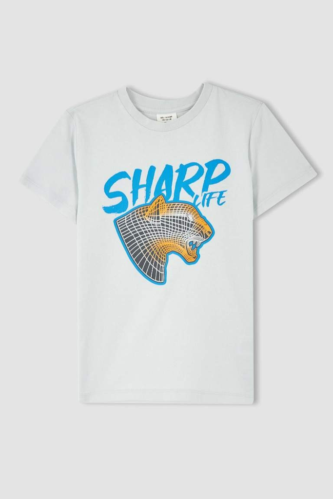 [Y6479A6GR294] تيشيرت اولادي نص كم مطبوع  (7 - 8 year)