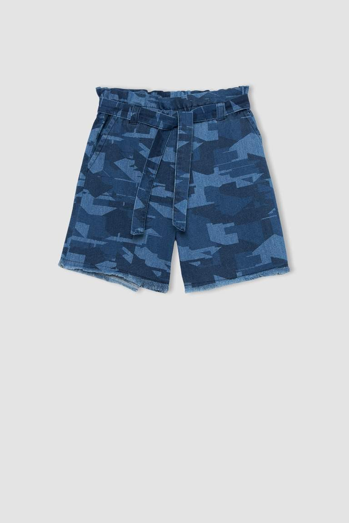 [y9907a6nm28] شورت بناتي ازرق * (4 - 5 year)