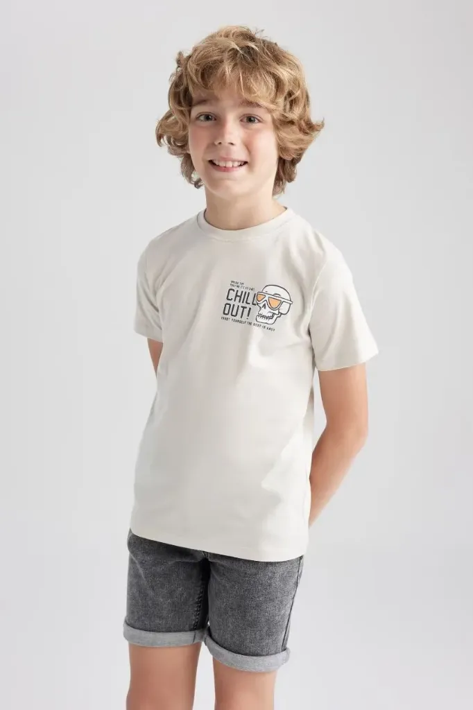 تي شيرت نص كم مطبوع