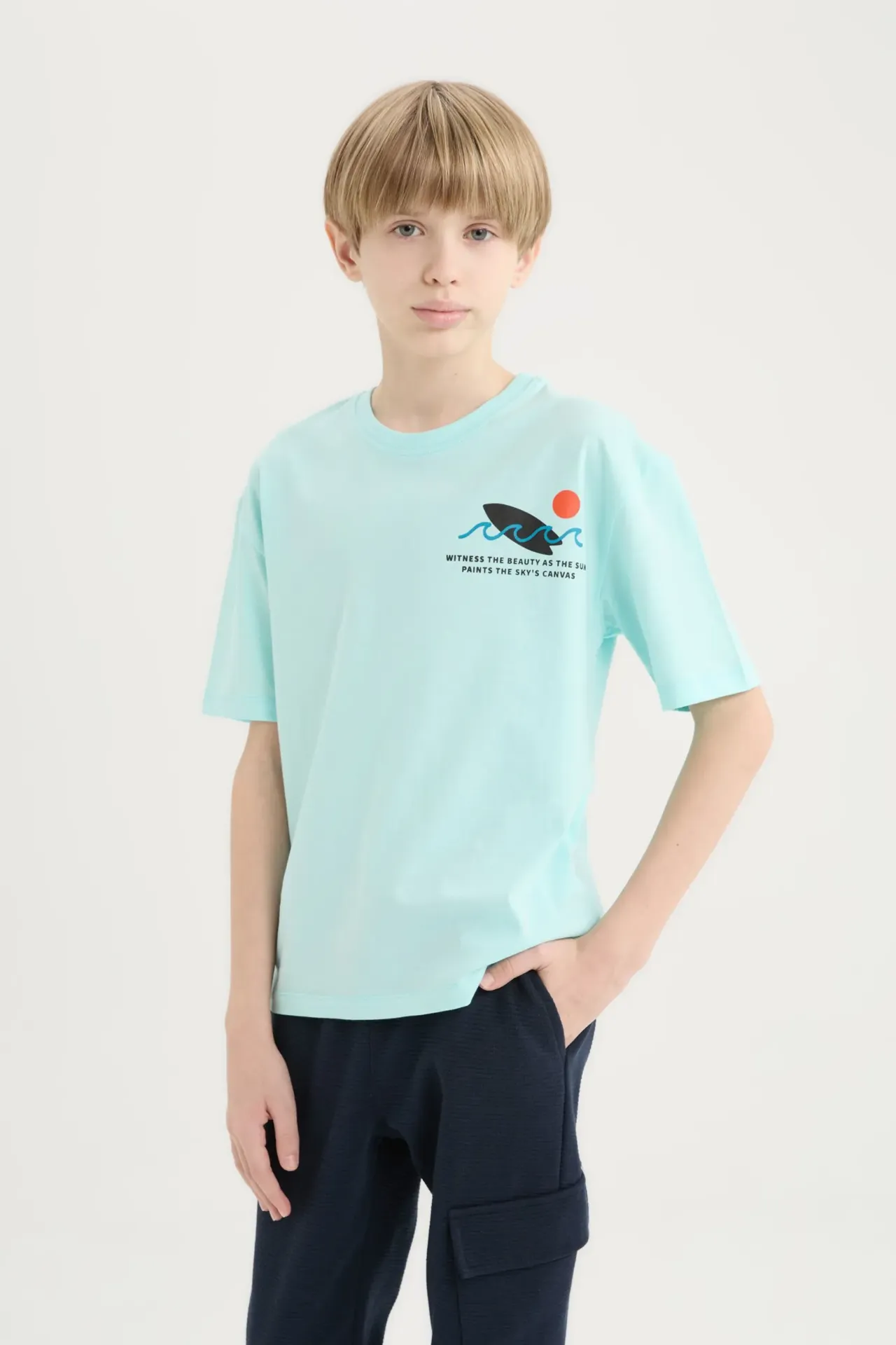 تيشيرت اولادي نص كم اوفر سايز