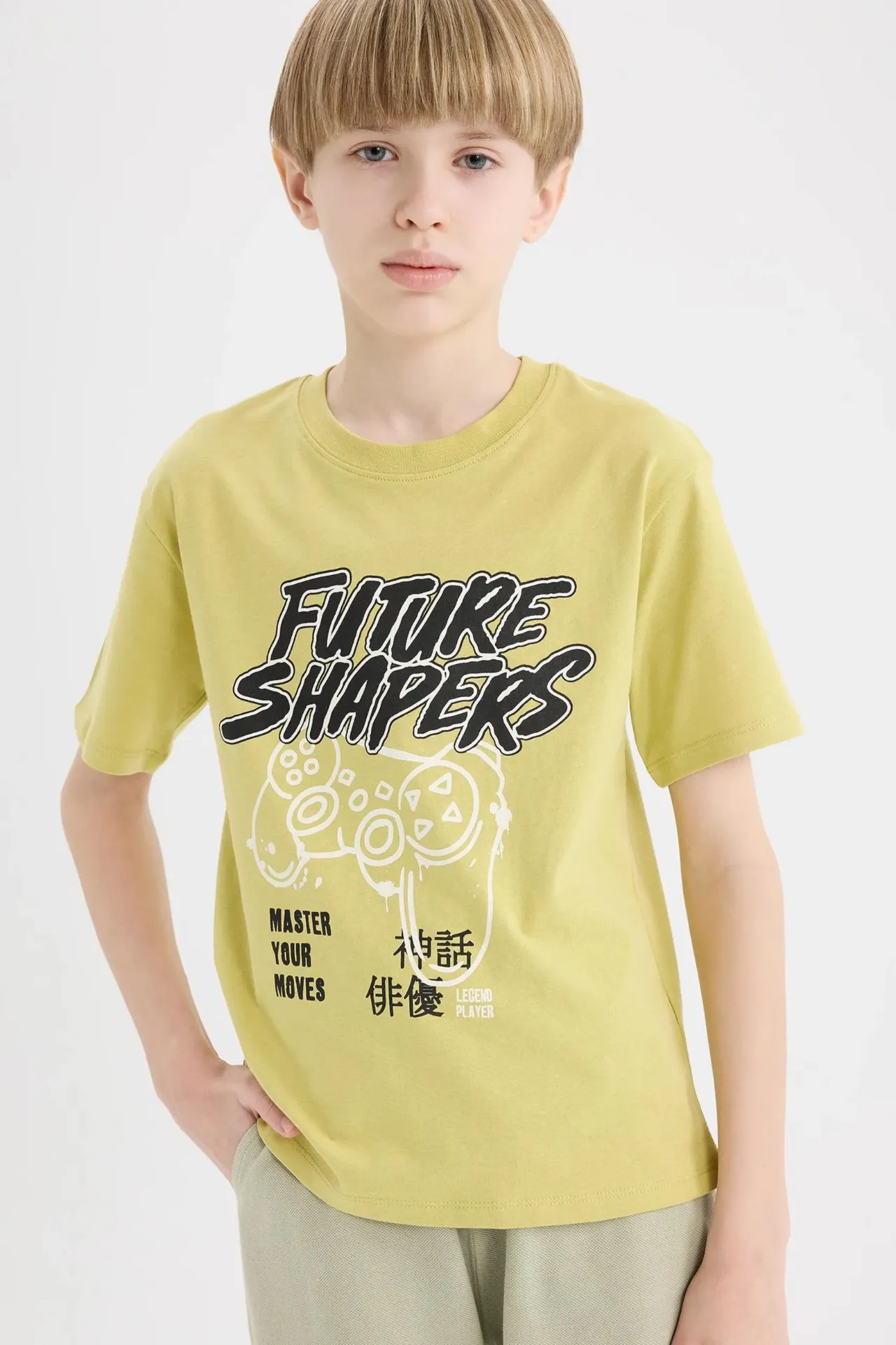 تي شيرت نص كم مطبوع