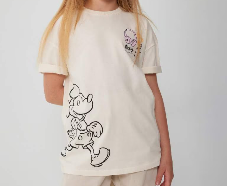 [C1029A8ER134] تي شيرت نص كم اوفر سايز من ديزني   (8 - 9 year)