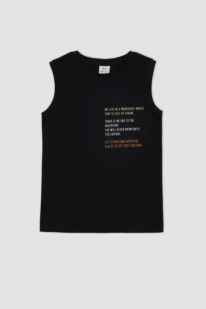 تي شيرت اسود بدون كم 