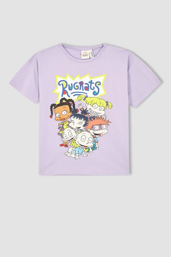 [X1442A6PR251] تي شيرت بنص كم بناتي (5 - 6 year)