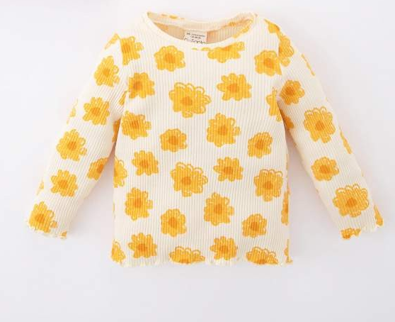 [Z4615A2ER134] تيشيرت بناتي كم طويل مضلع (5 - 6 year)