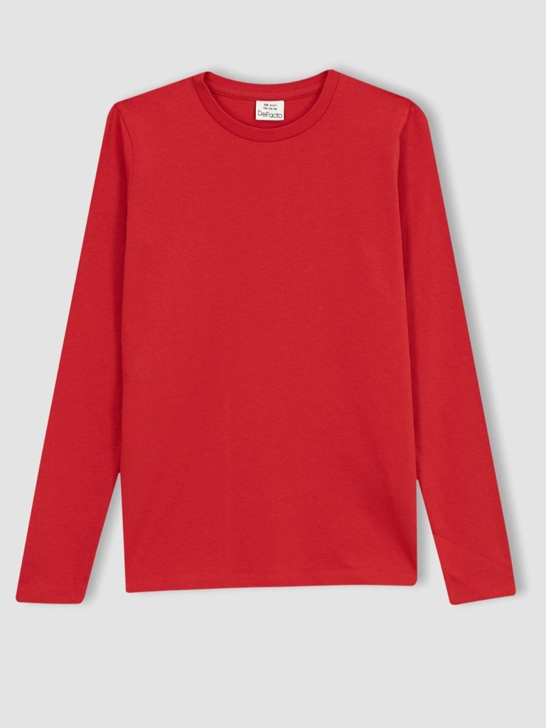 [Y6063A6WT34] تي شيرت اولادي كم طويل ممشط (9 - 10 year)