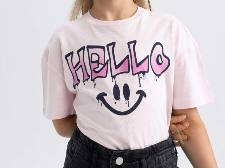 [B0448A8PN144] تي شيرت نص كم اوفر سايز  (7 - 8 year)