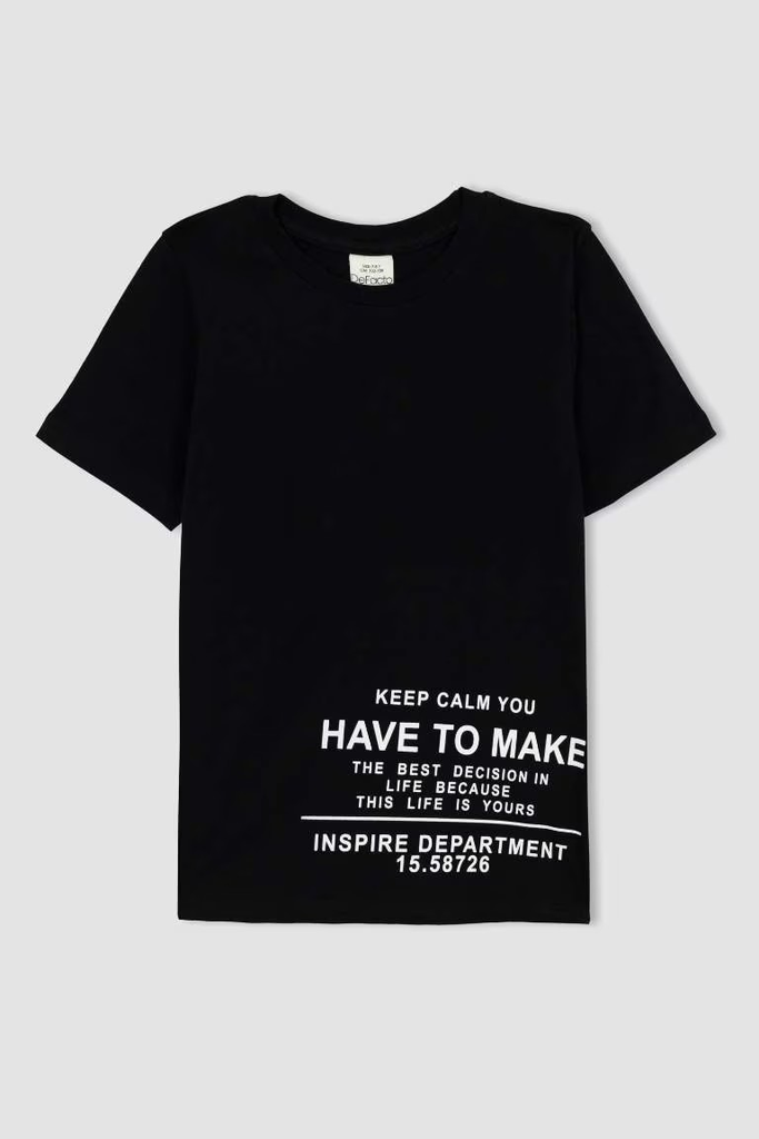 [Z9323A6BK81] تي شيرت مطبوع برقبة مستديرة  (8 - 9 year)