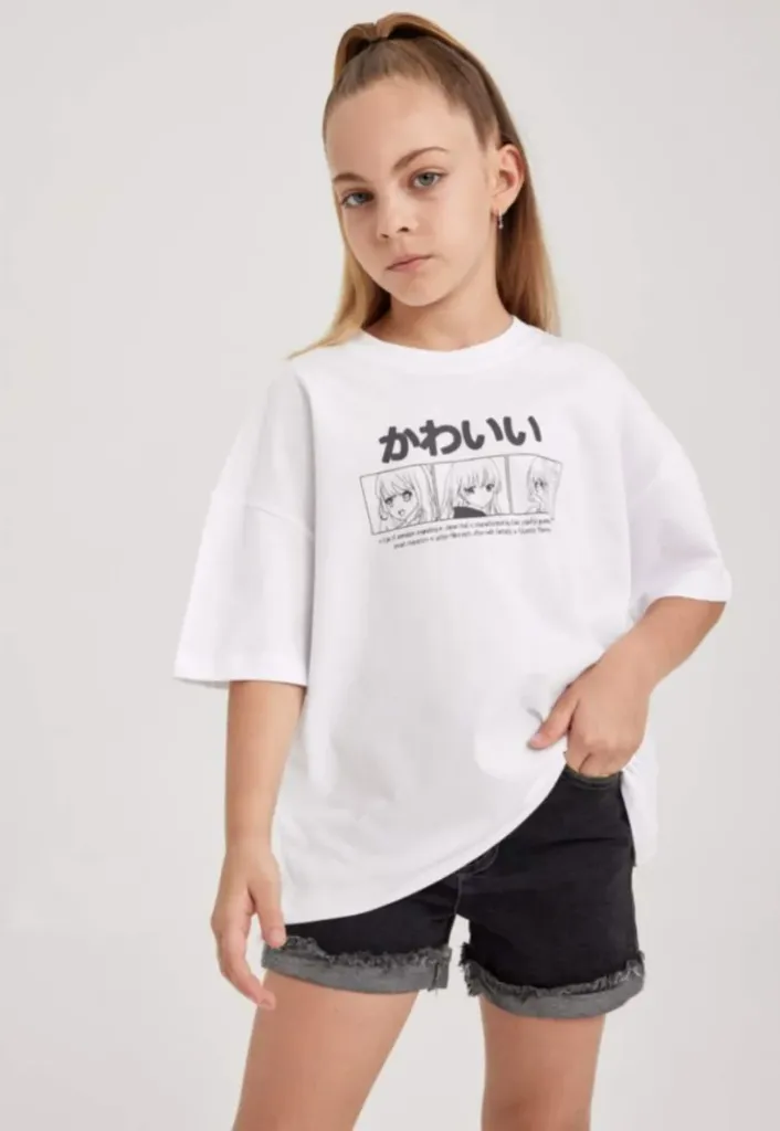 [B0732A8WT34] تي شيرت بنص كم بناتي اوفر سيز (5 - 6 year)