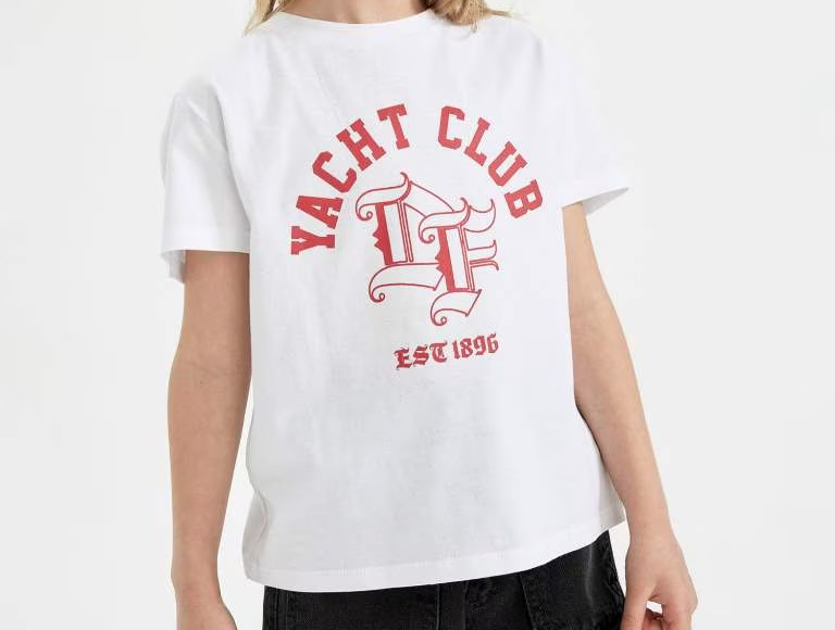 [C7382A8WT34] تي شيرت بناتي نص كم  (8 - 9 year)