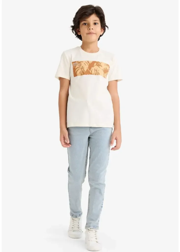 [Z9327A6ER103]  تي شيرت نص كم مطبوع (9 - 10 year)