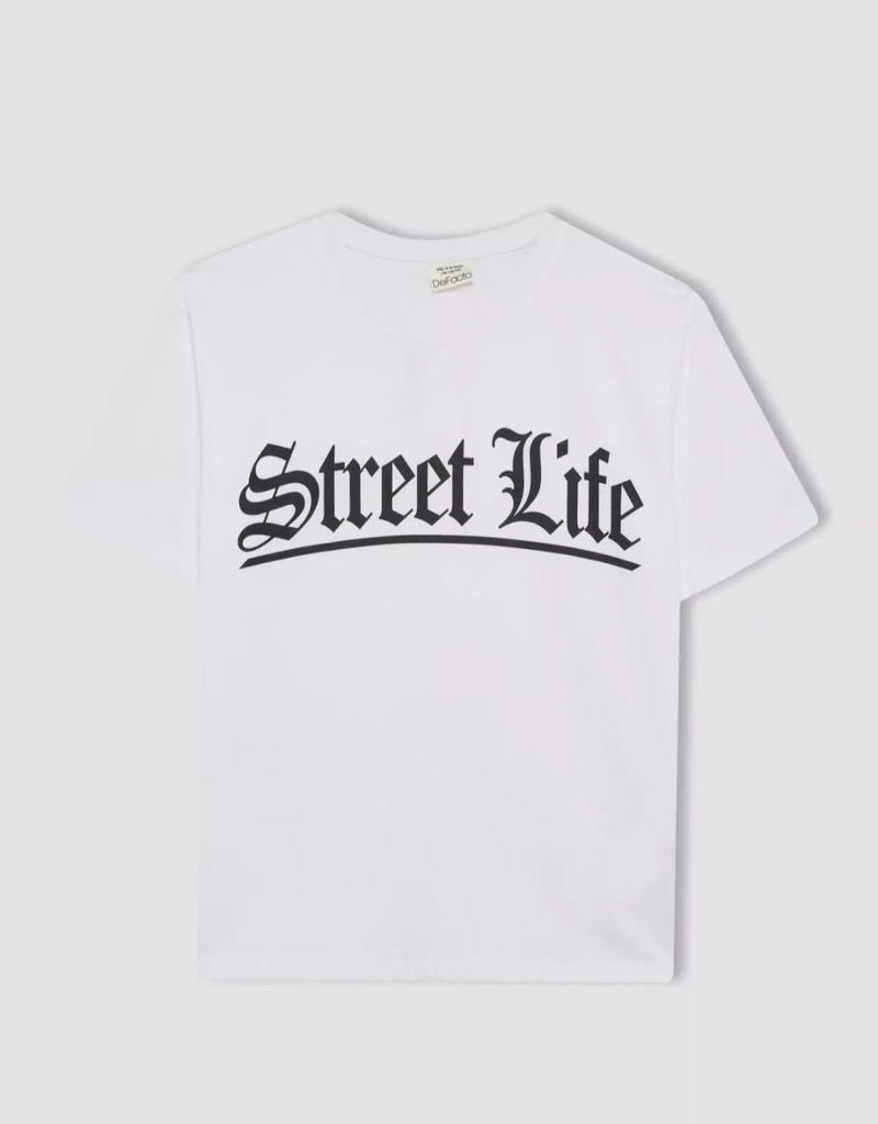 [c4648a8wt34] تي شيرت اولادي نص كم (7 - 8 year)