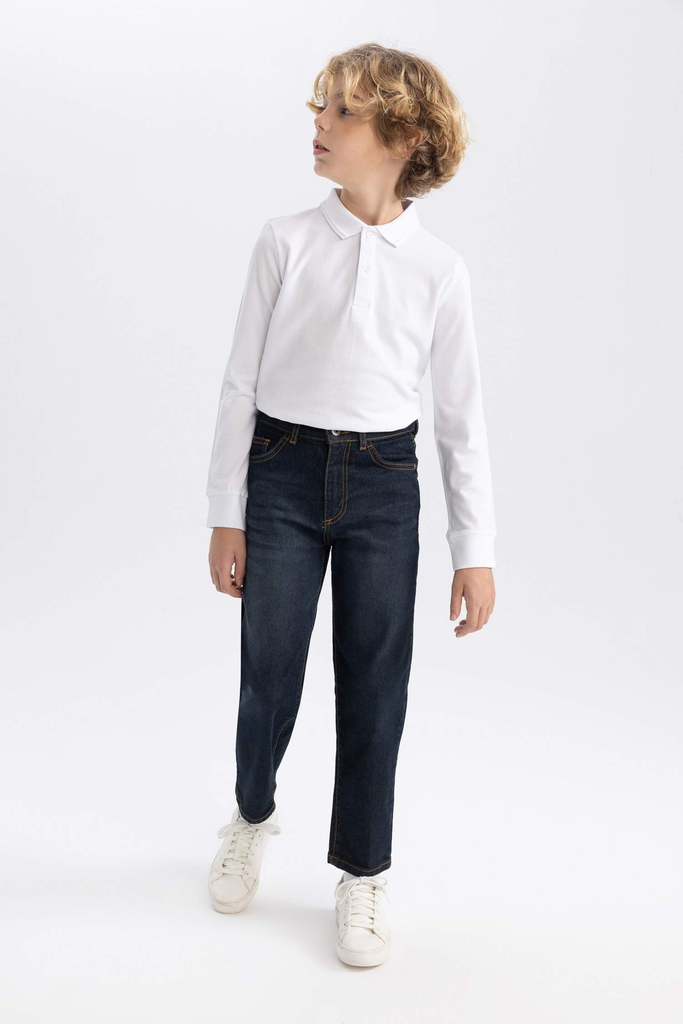 [B2960A8NM34] بنطلون جينز قصة فضفاضة (8 - 9 year)