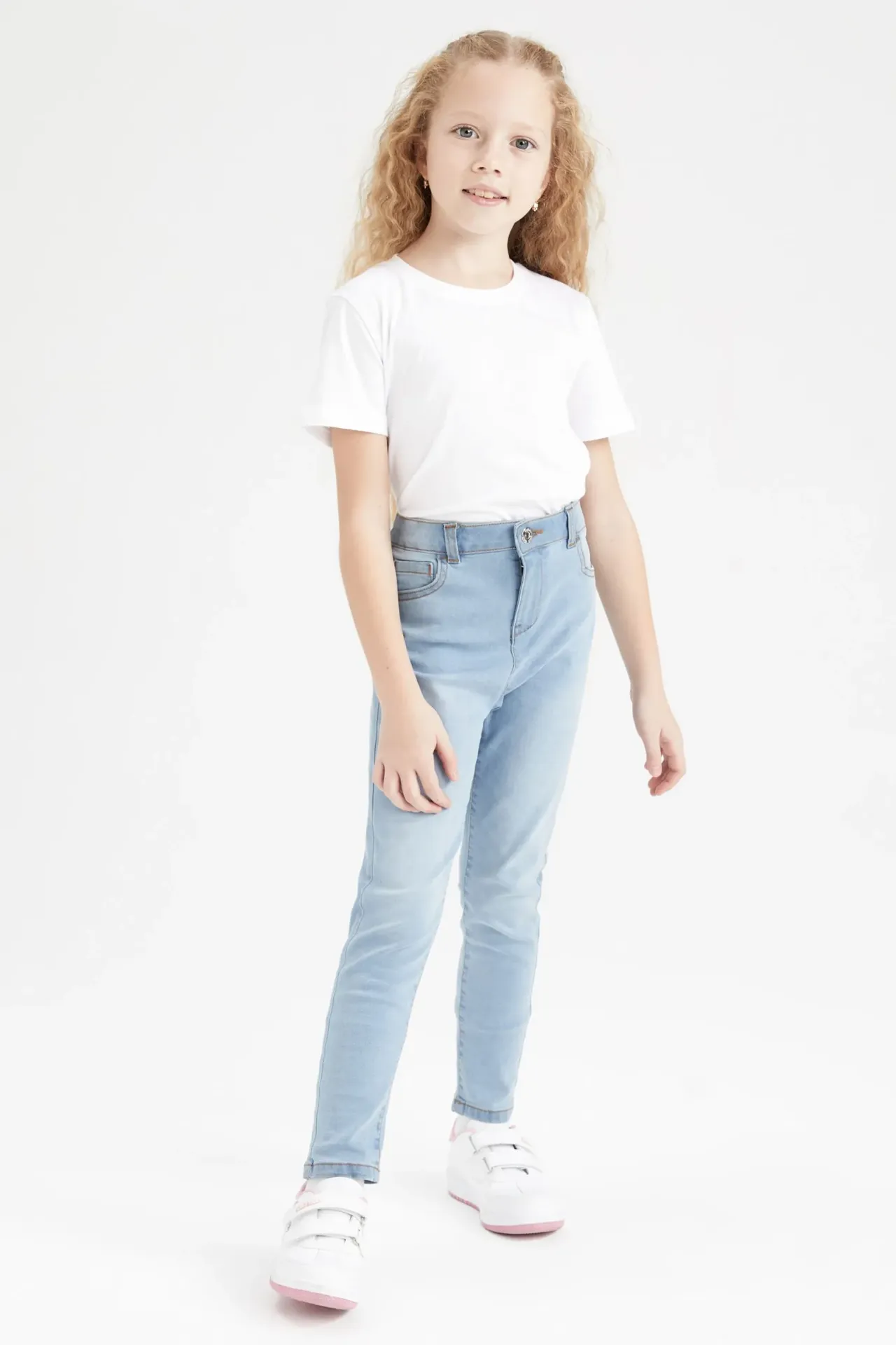 [Z1432A6BE312] بنطلون جينز بناتي سكيني (8 - 9 year)
