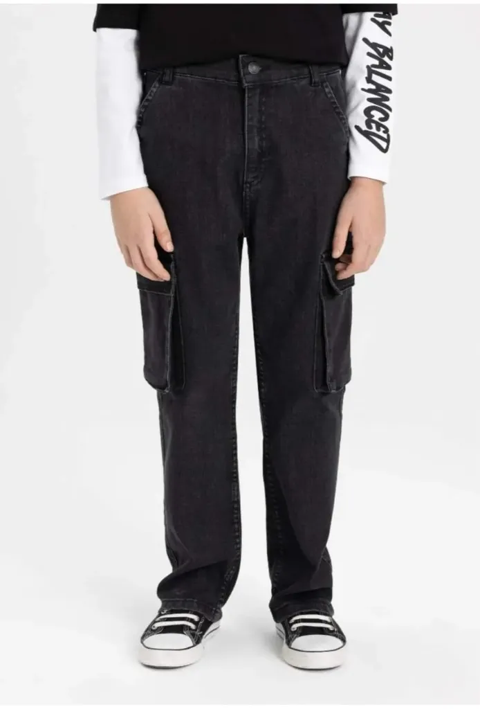 [B5526A8NM36] بنطلون جينز كارجو فيت (7 - 8 year)