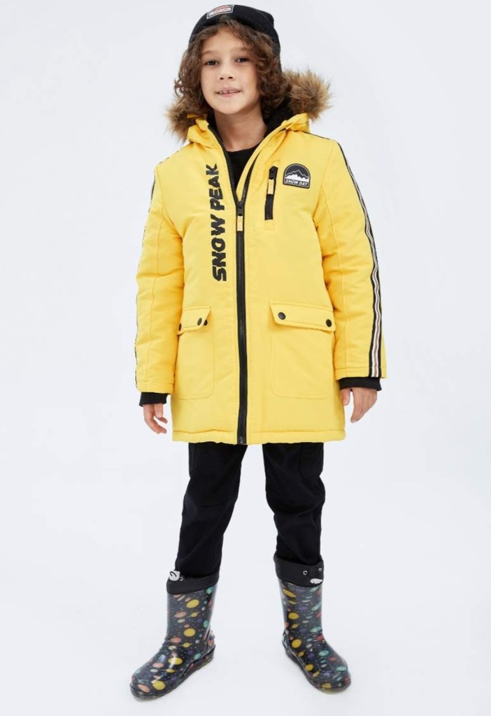 [X5459A6YL201] جاكت بامب اولادي بكابيشون ببطانة صوفية (9 - 10 year)