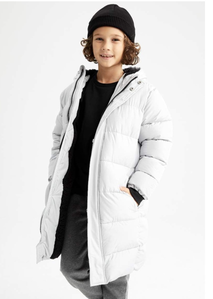 [X6341A6GR184] جاكت بامب بكابيشون ببطانة صوفية (11 - 12 year)