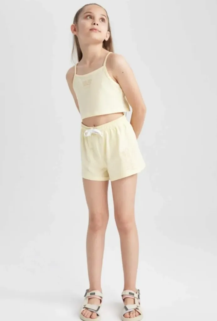 [Z9298A6YL450] طقم بناتي شورت وتيشيرت كت - قطعتين (11 - 12 year)