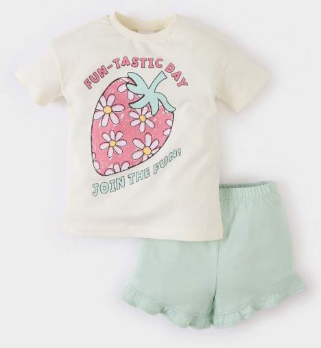 [E0722A5GN1114] طقم بناتي - قطعتين (3 - 4 year)