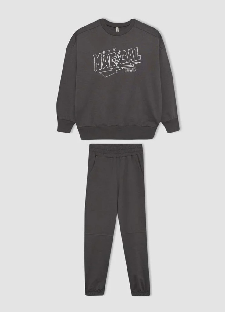 [c0508a8ar126] طقم بناتي سويت شيرت وسويت بانتس - قطعتين (5 - 6 year)