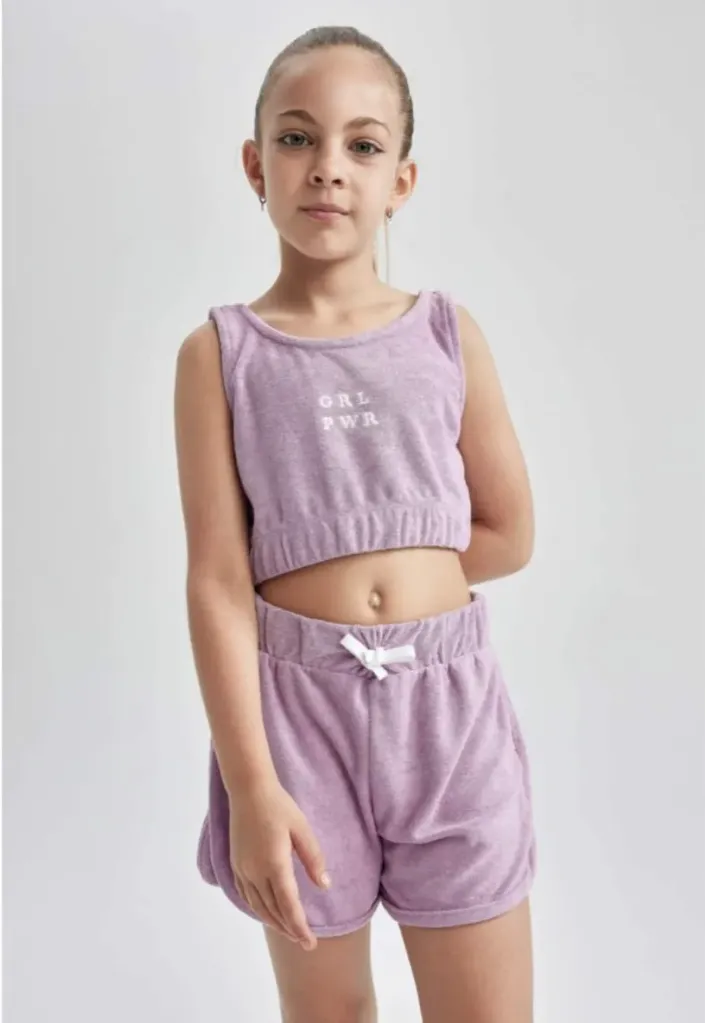 [X7676A6PR354] طقم بنفسجي بناتي - قطعتين (8 - 9 year)