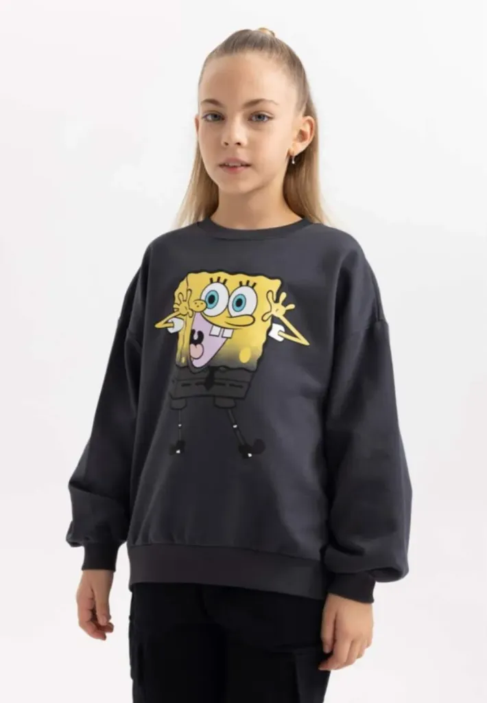 [B5732A8AR150] سويت شيرت اوفر سيز بناتي (5 - 6 year)