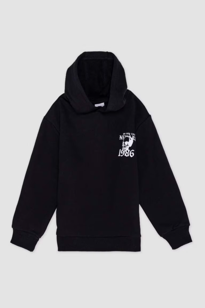 [B8417A8BK81] سويت شيرت اولادي بكابيشون (8 - 9 year)