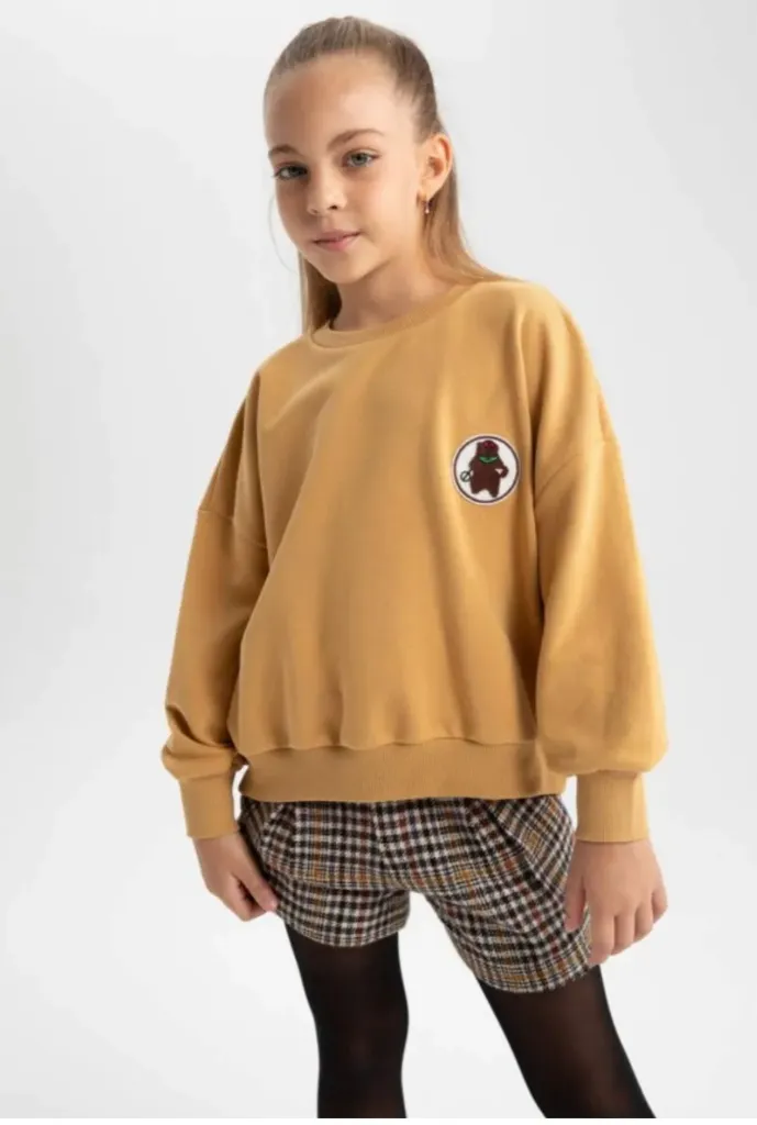 [A4827A8BG399] سويت شيرت بناتي اوفر سايز (5 - 6 year)