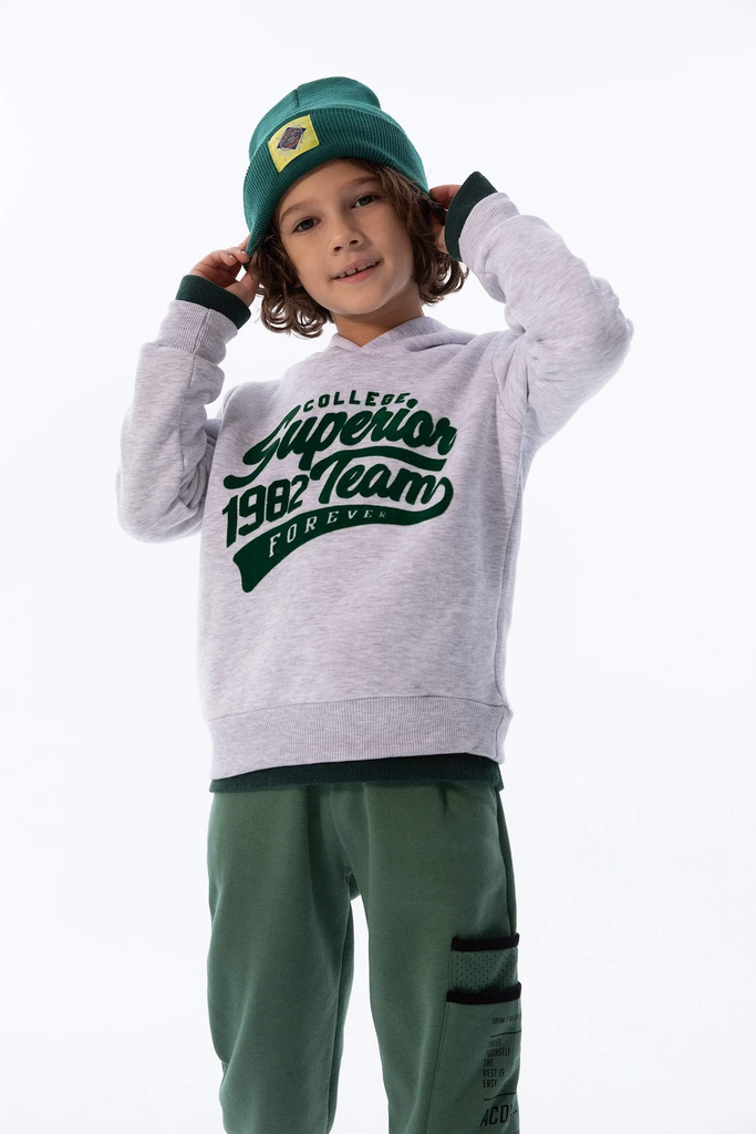 [S2371A6GR400] سويت شيرت مبطن اولادي (5 - 6 year)